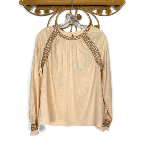 NEW FAHERTY Arles Embroidered Blouse Blush - Neutral S - Picture 2 of 9